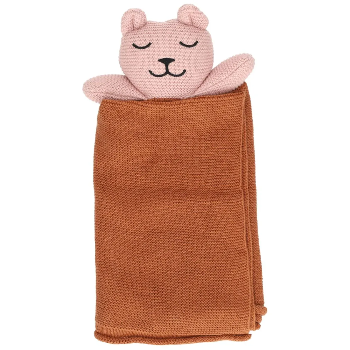 Knuffeldoekje, GOTS katoen, gebreid, beer