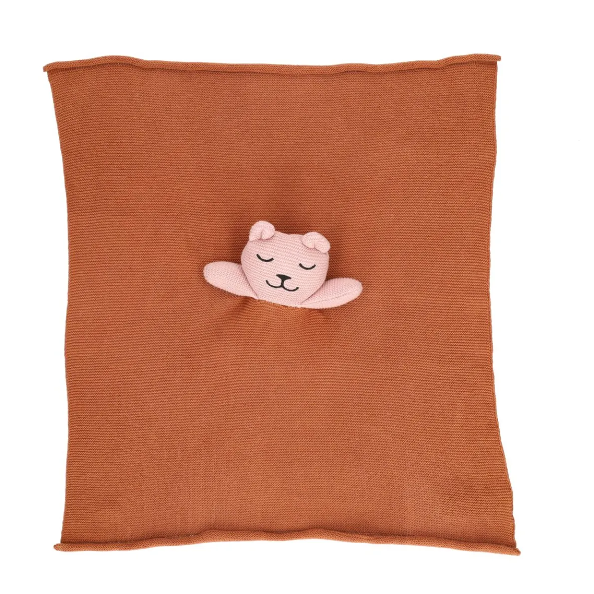 Knuffeldoekje, GOTS katoen, gebreid, beer