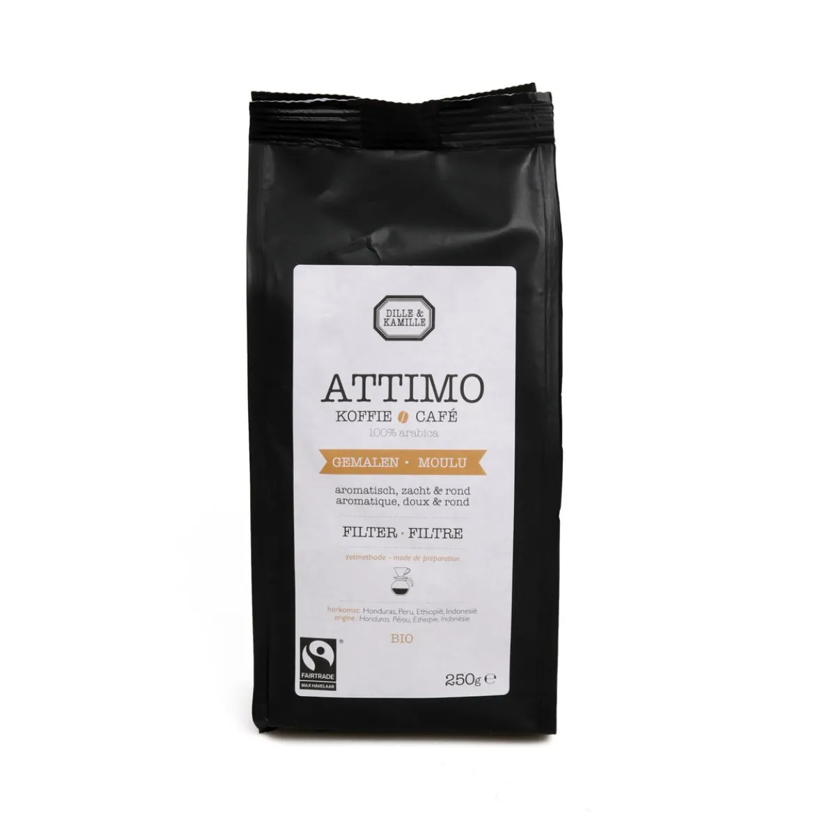 Koffie Attimo, filter, maling, biologisch, 250 gram