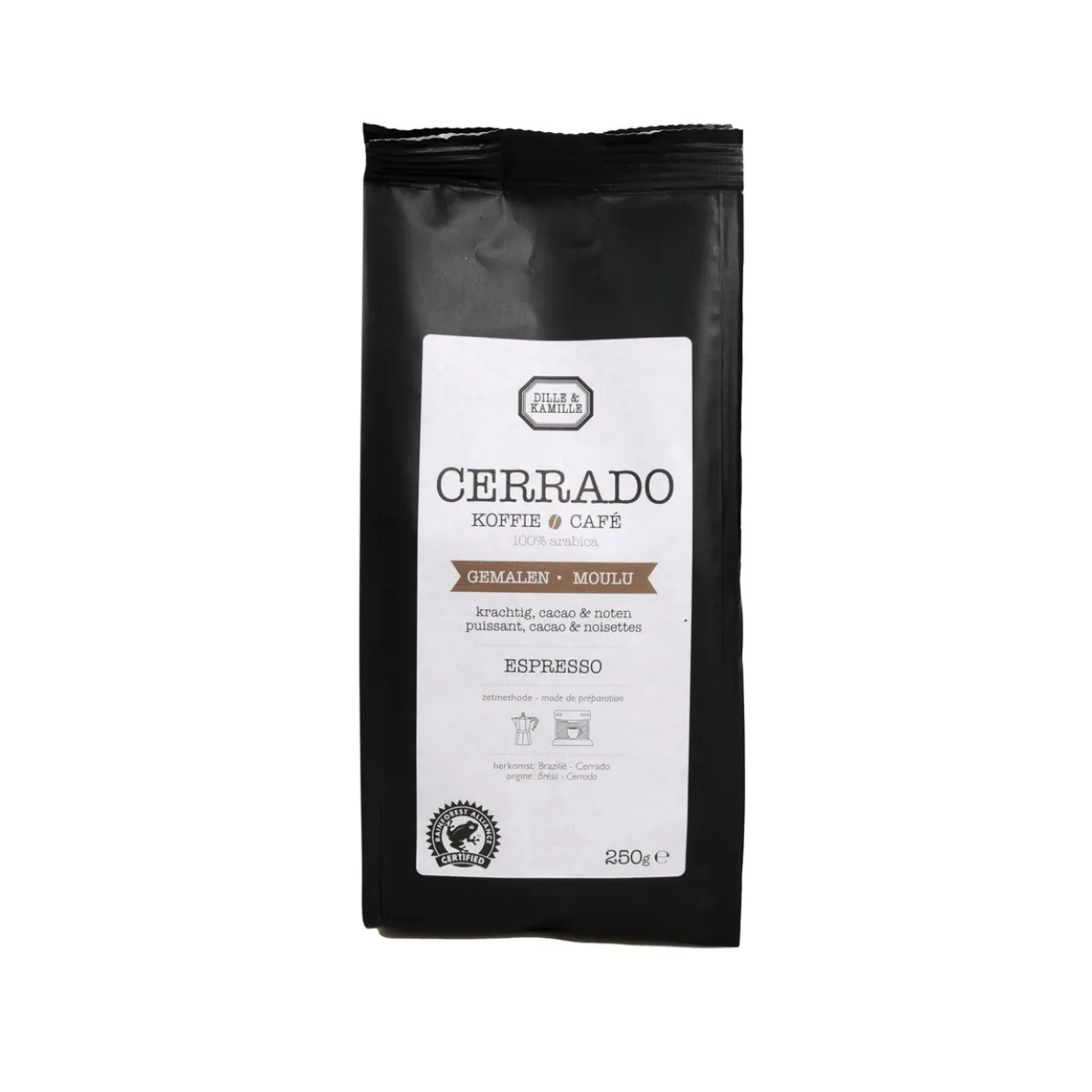 Koffie Cerrado, espresso, maling, 250 gram