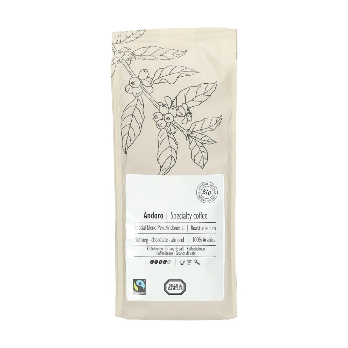 Koffiebonen, biologisch, Andoro Peru/Indonesië, 250 gram