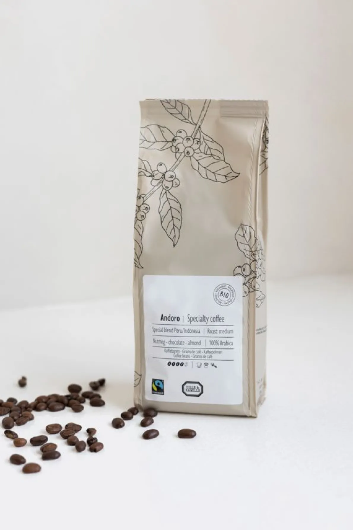 Koffiebonen, biologisch, Andoro Peru/Indonesië, 250 gram