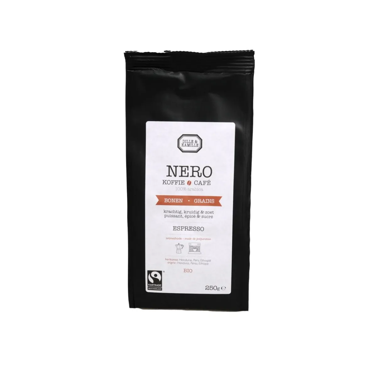 Koffiebonen Nero, espresso, biologisch, 250 gram