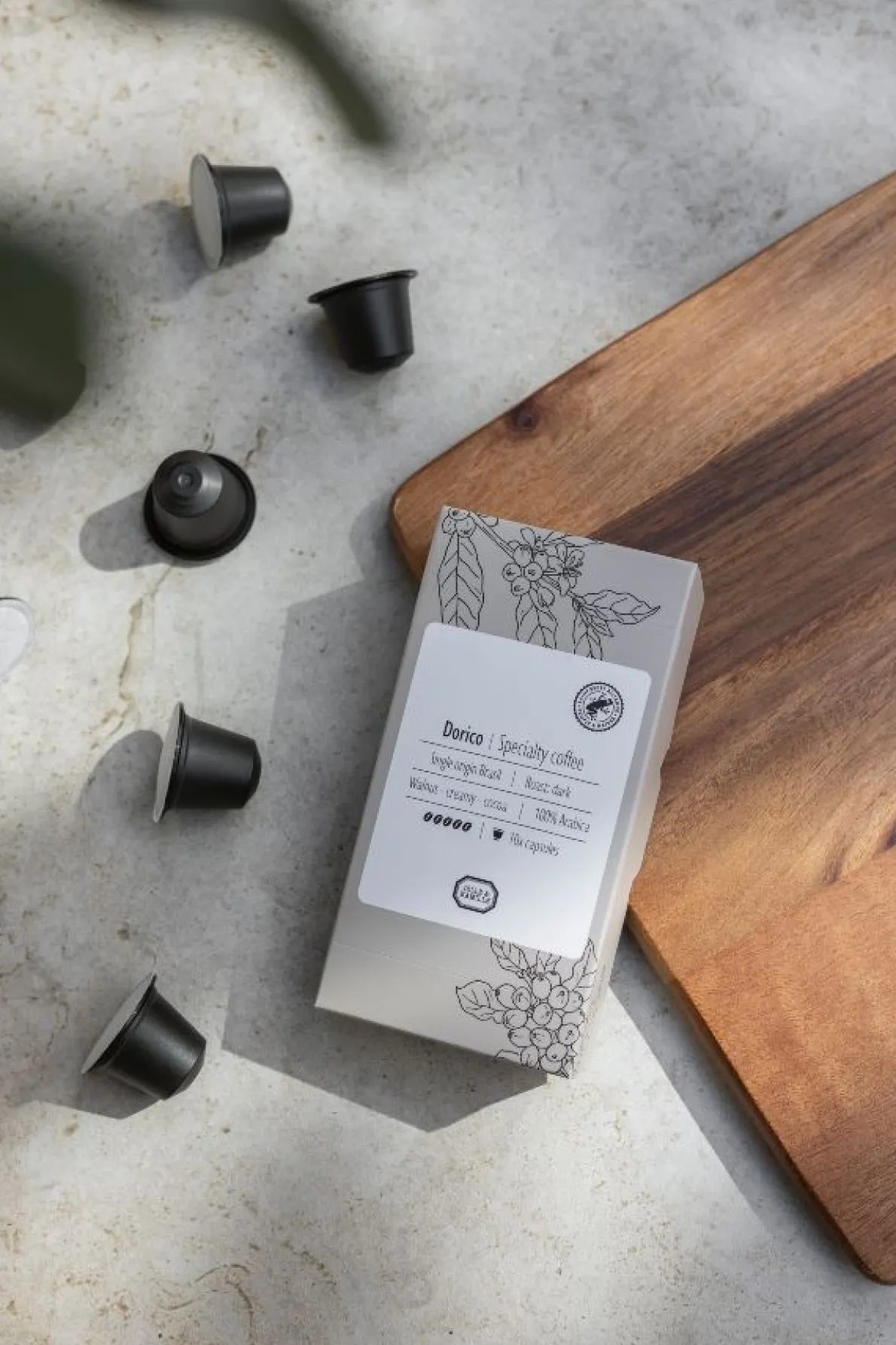 Koffiecapsules espresso, biologisch afbreekbaar, Dorico Brazil, 10 stuks