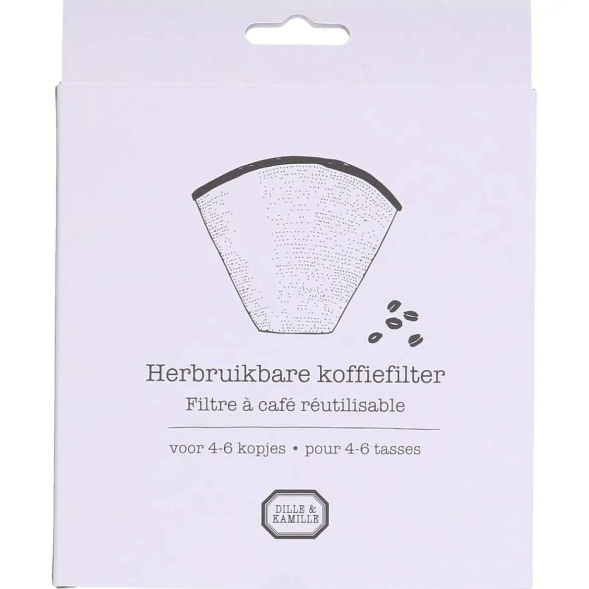 Koffiefilter herbruikbaar, RVS, 4-6 kopjes
