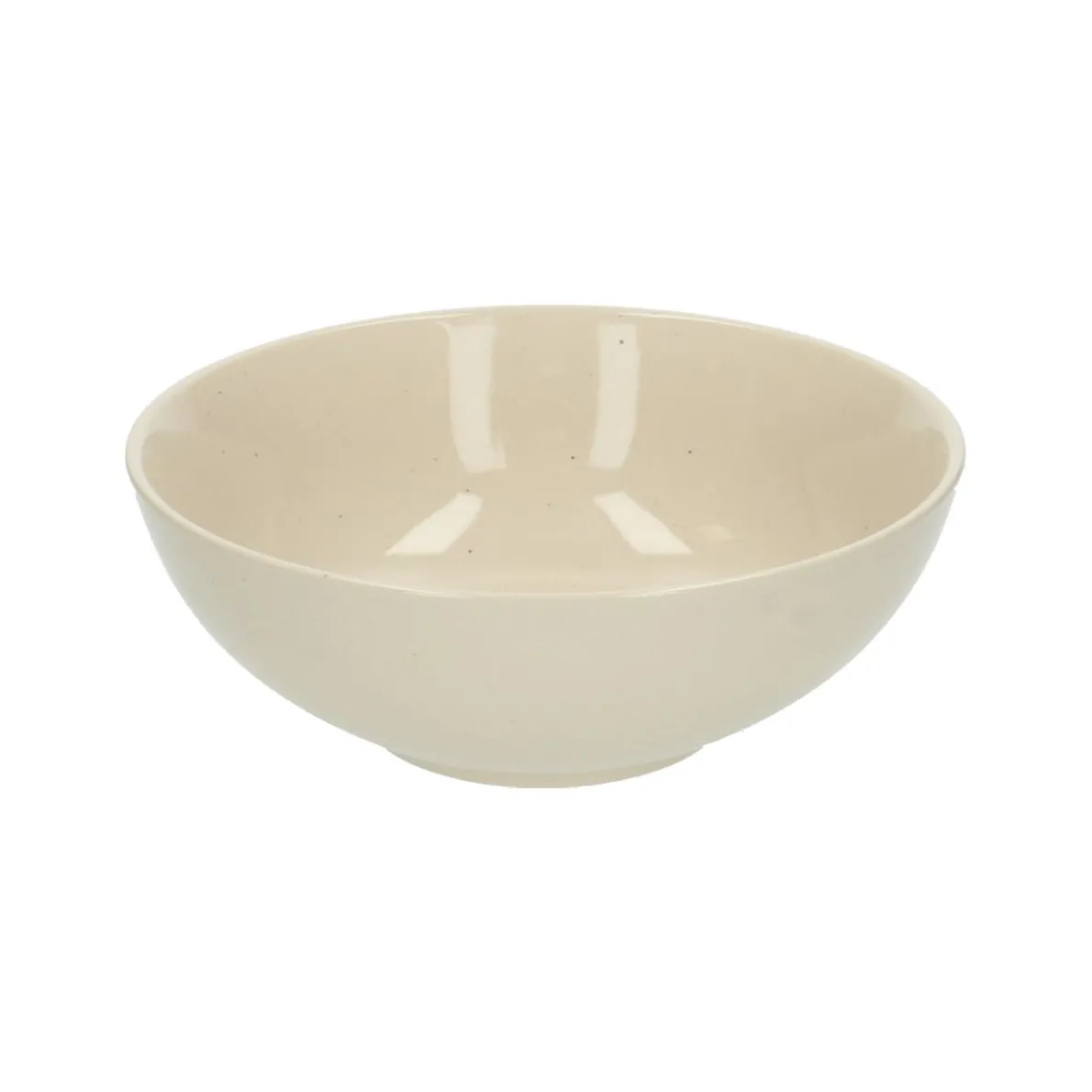 Kom, steengoed, beige, spikkel, Ø 17,5 cm, laag