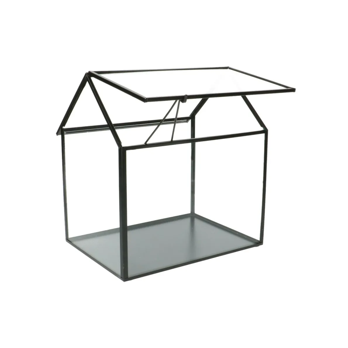 Kweekkasje, gelakt zink, zwart, groot