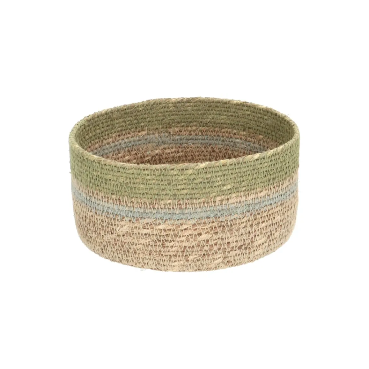 Mandje naturel, zeegras, groen, Ø15 cm