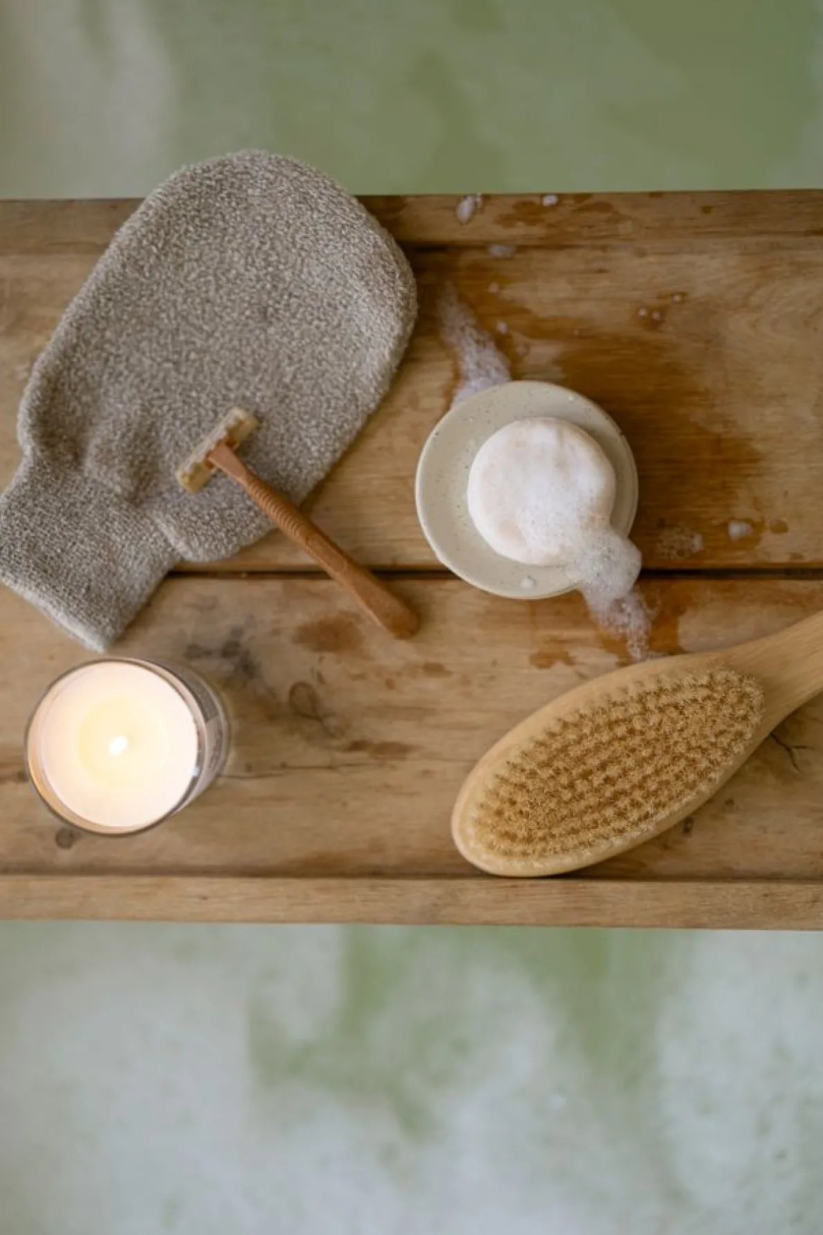 Massagehandschoen, biologisch linnen en katoen