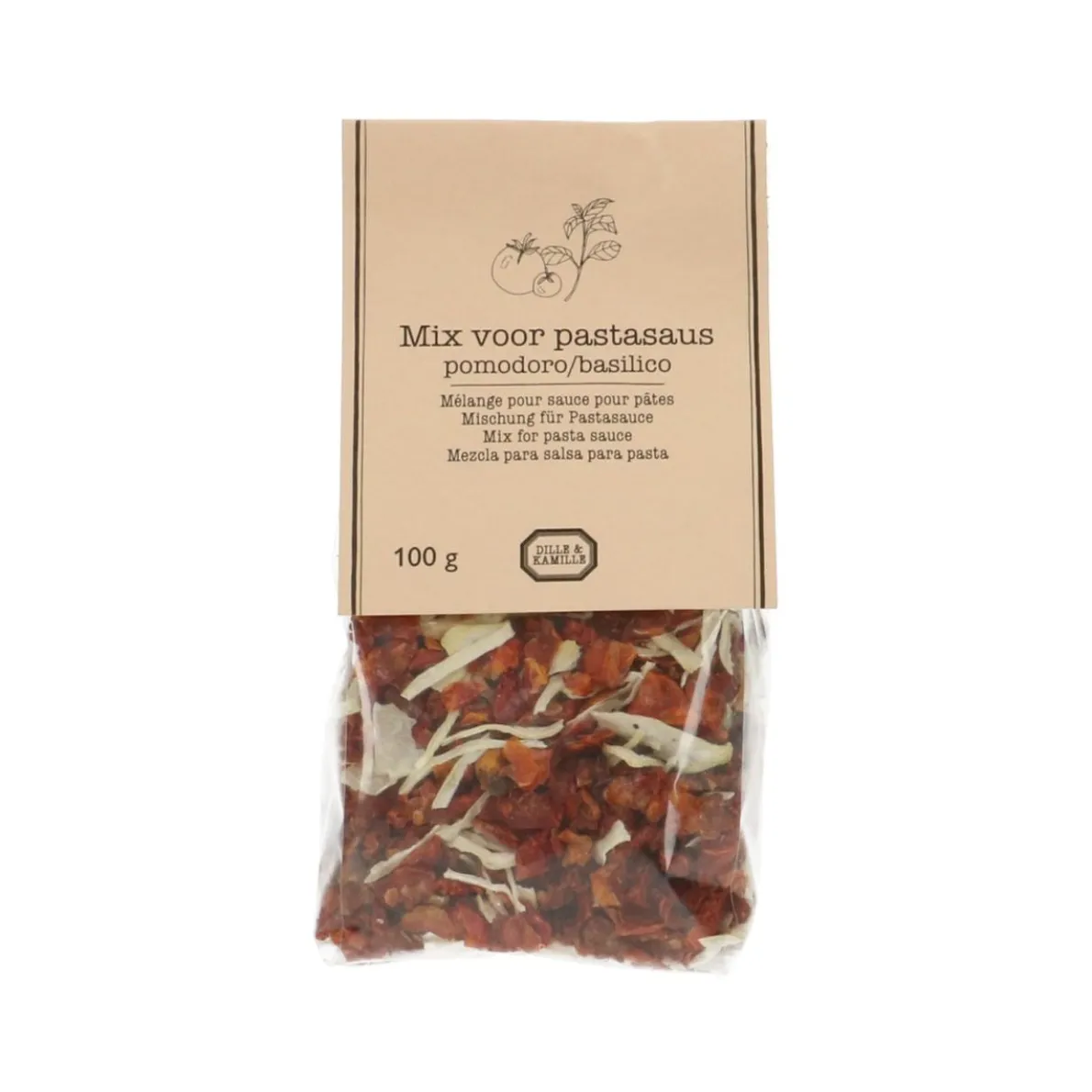 Mix voor pastasaus, tomaat en basilicum, 100 g