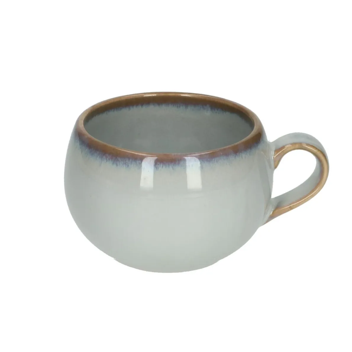 Mok rond reactieve glazuur, steengoed, grijs, Ø 9 cm