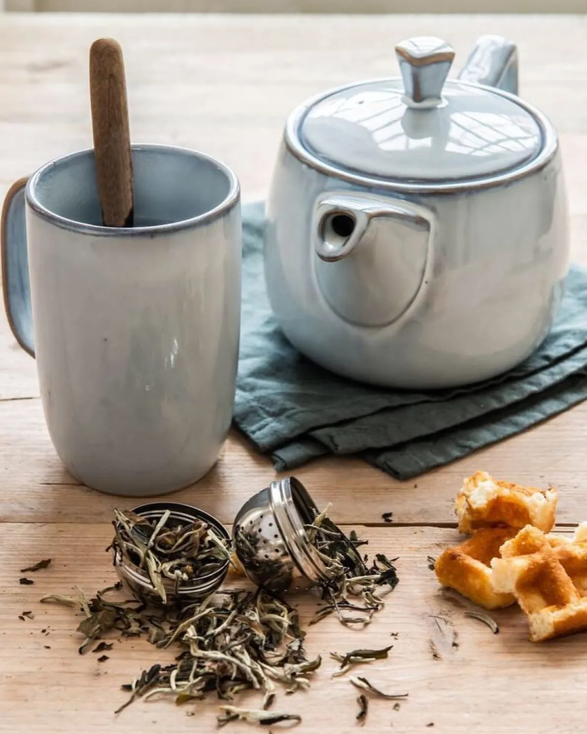 Mok rond reactieve glazuur, steengoed, grijs, Ø 12 cm