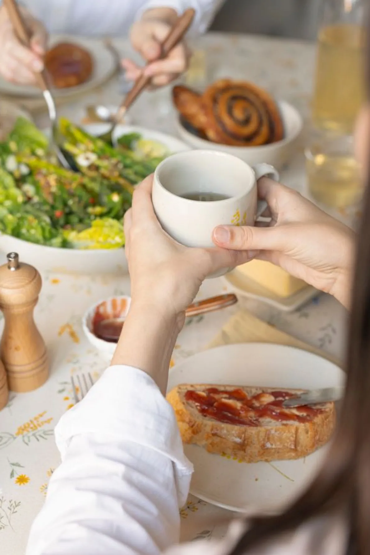 Mok, steengoed, mimosa, Ø 8,5 cm