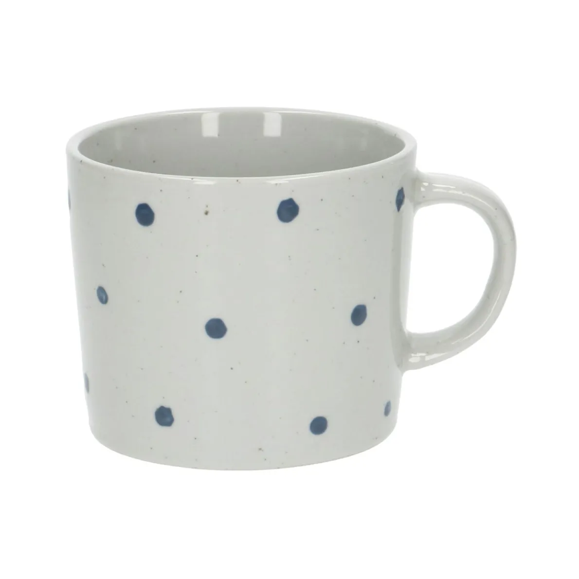 Mok, steengoed, reactive glazuur, lichtgrijs stip, Ø 10 cm
