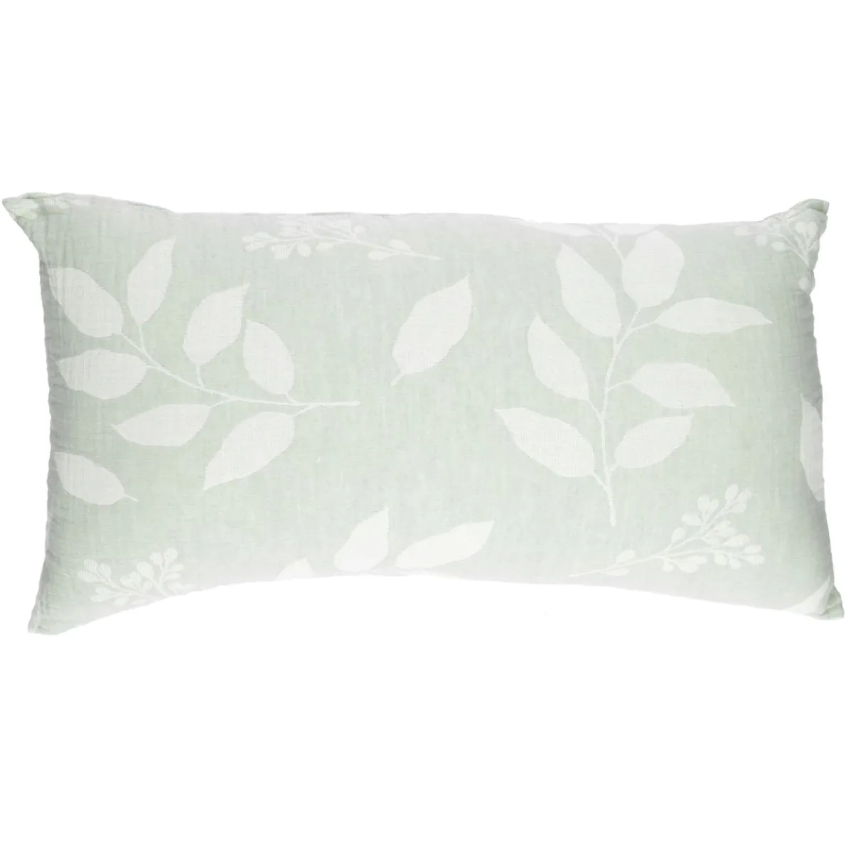 Mousseline kussen. bladeren, GOTS bio-katoen, 30 x 50 cm