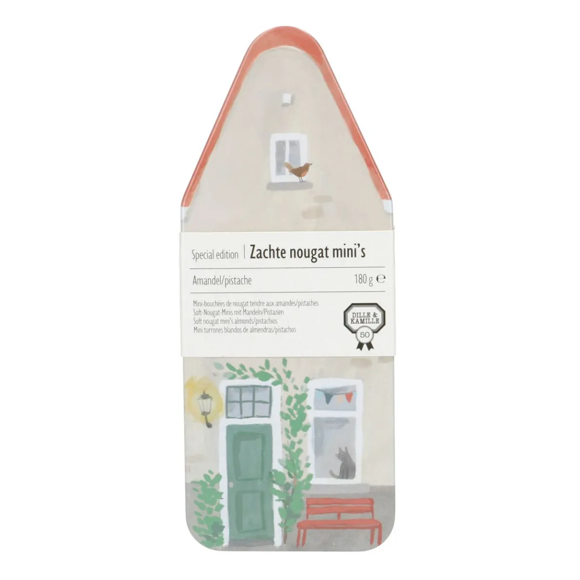 Nougat mini's amandel/pistache, blik 180 gram