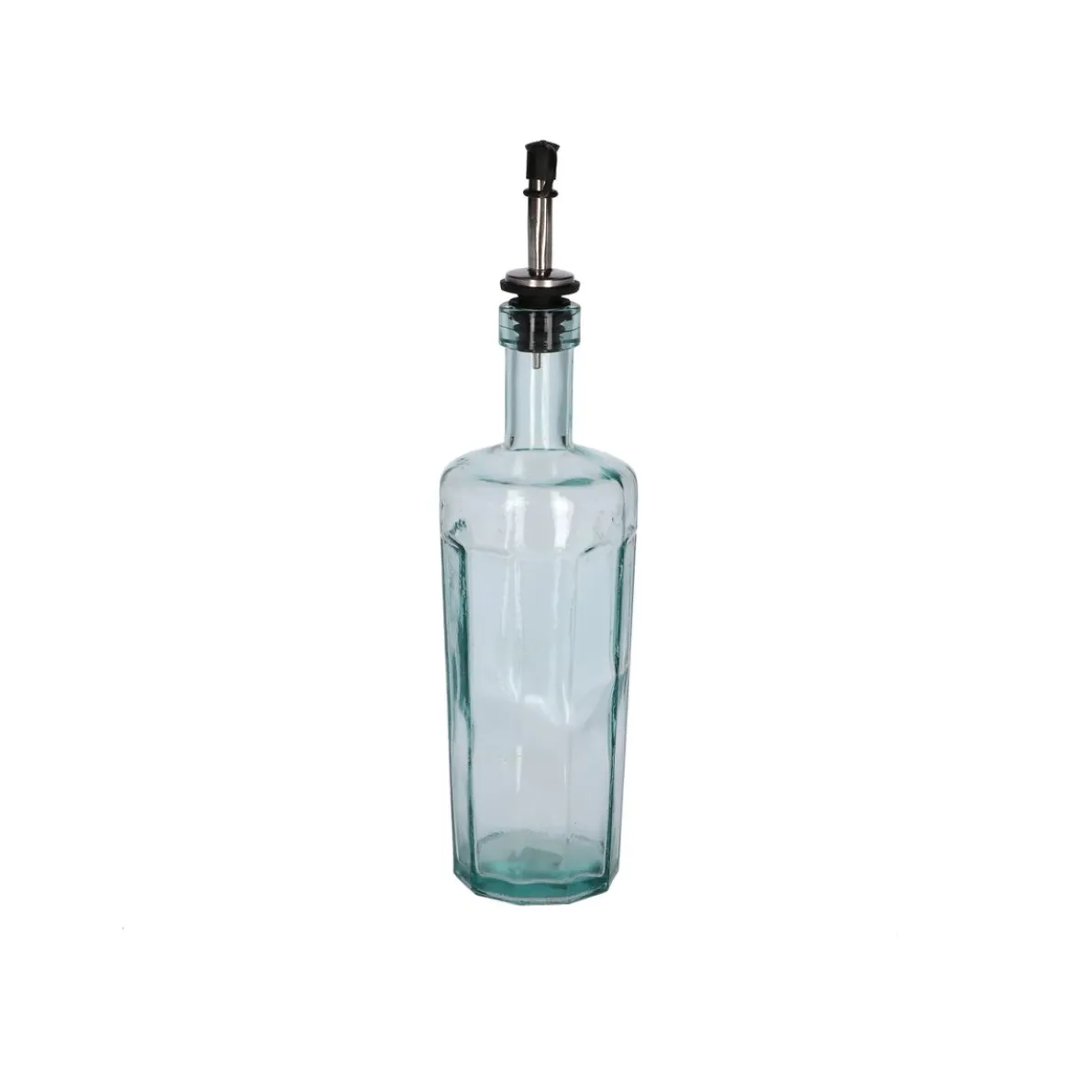 Olie- of azijnfles met facetten, gerecycled glas, 500 ml