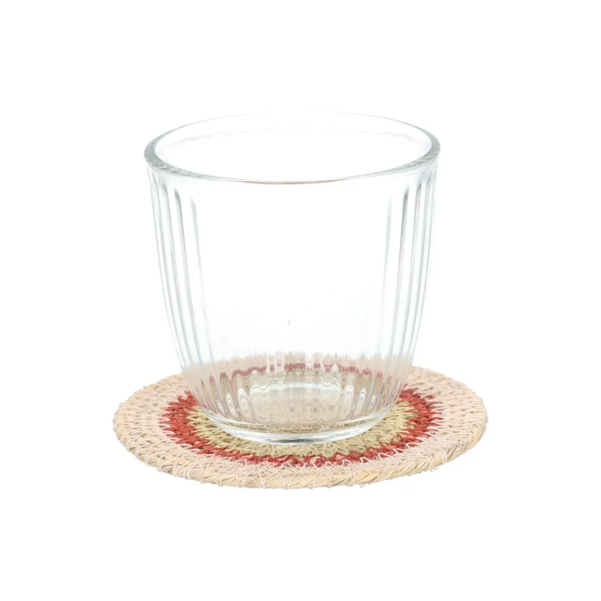 Onderzetter naturel, zeegras, roze, set van 4