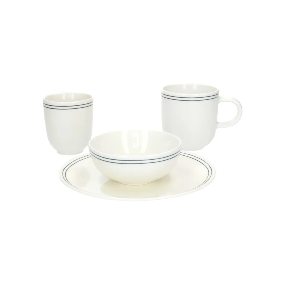 Ontbijtbord met blauwe streep, organisch, porselein, Ø 20 cm