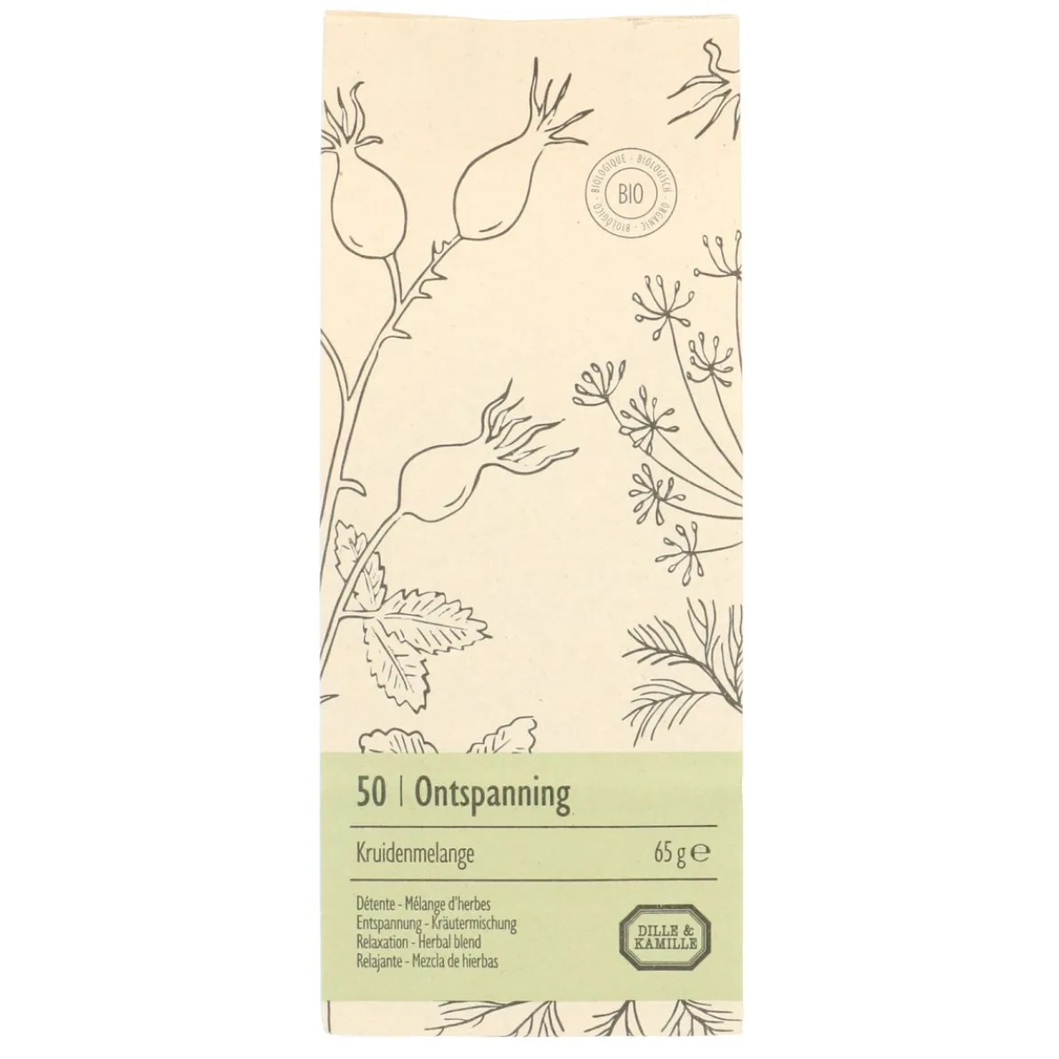 Ontspanning, biologisch, kruidenmelange, zakje 65 gram