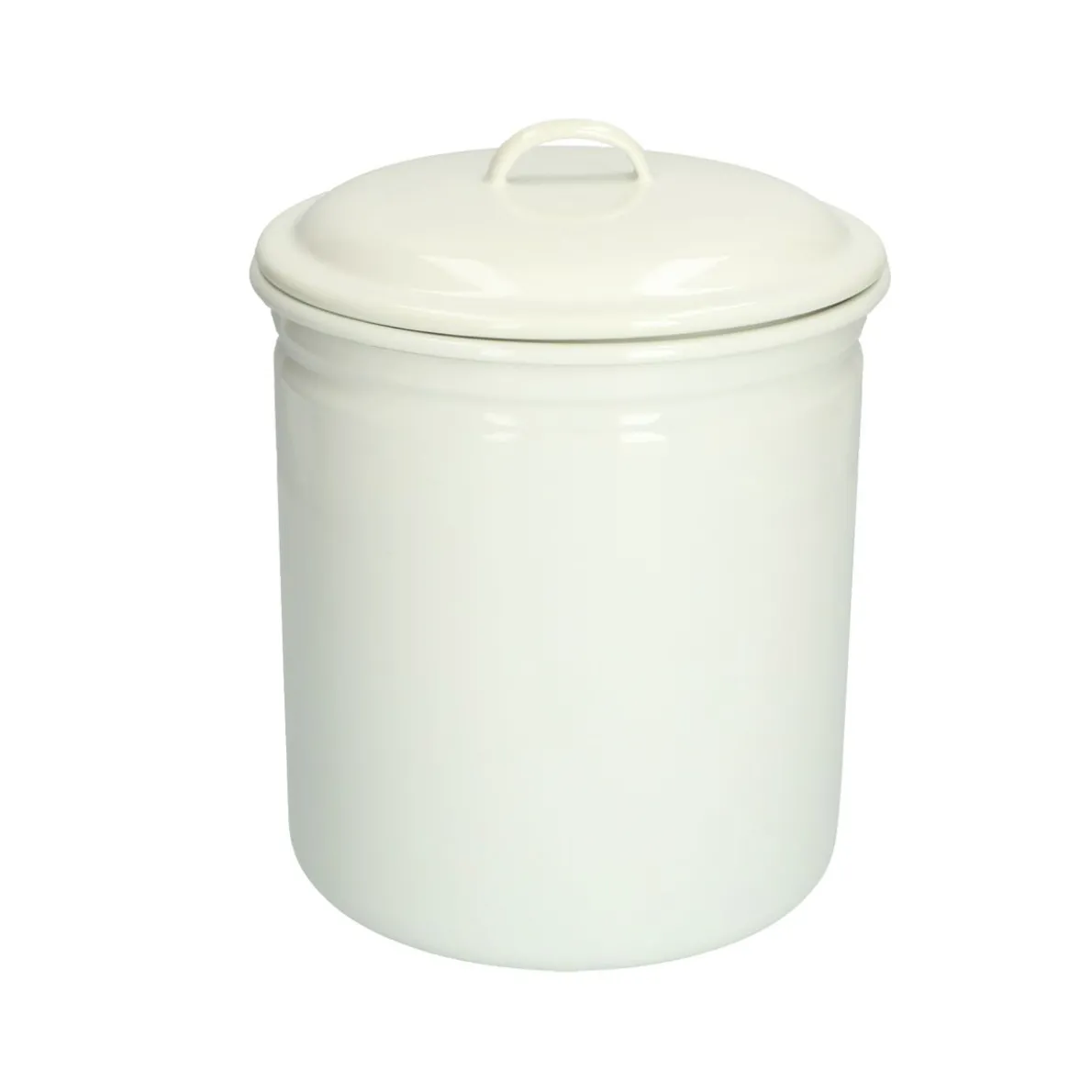 Opbergblik, emaille, wit, Ø 12 cm