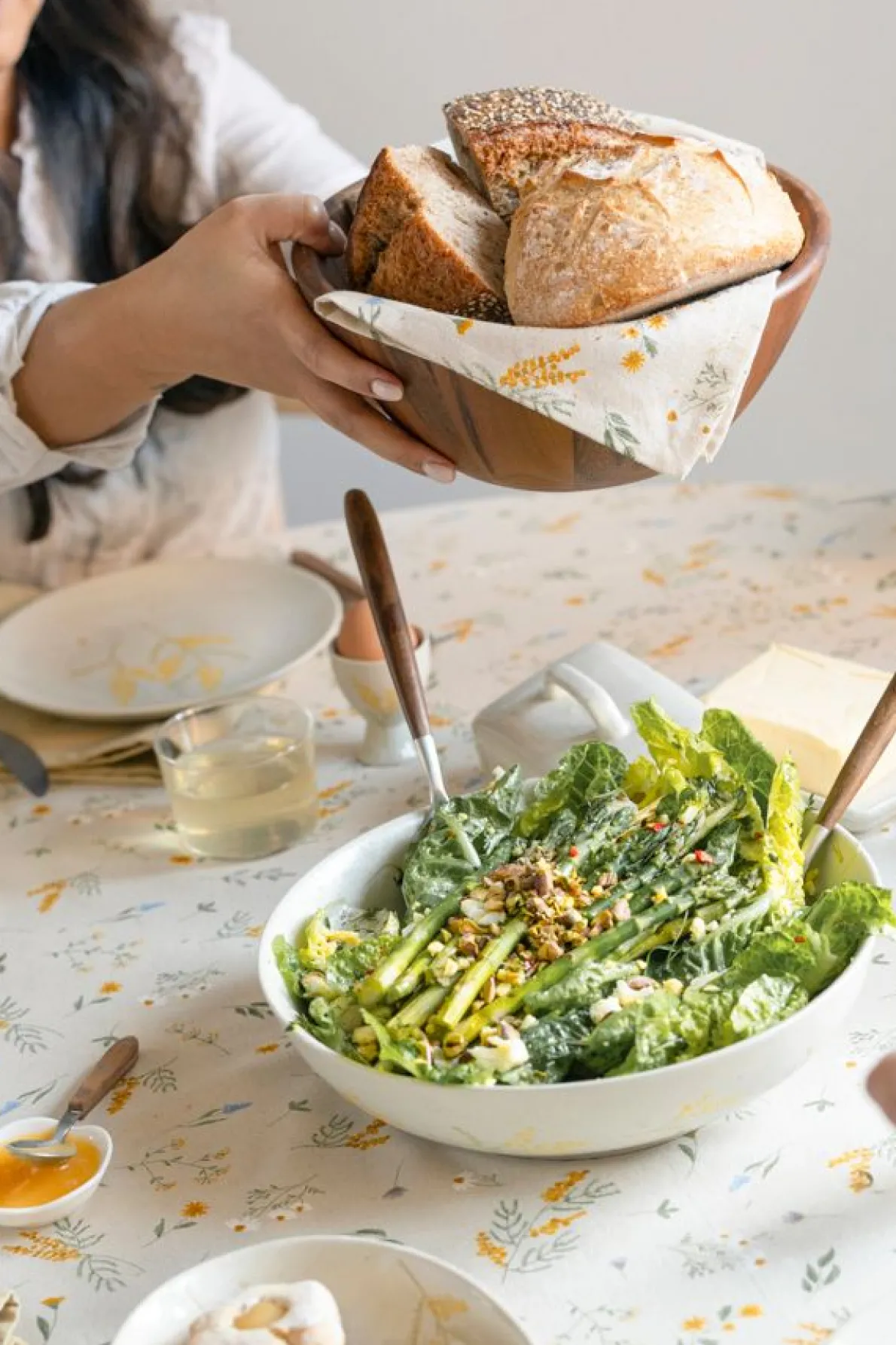 Ovale serveerschaal, steengoed, mimosa, 22,5 x 16,5 cm