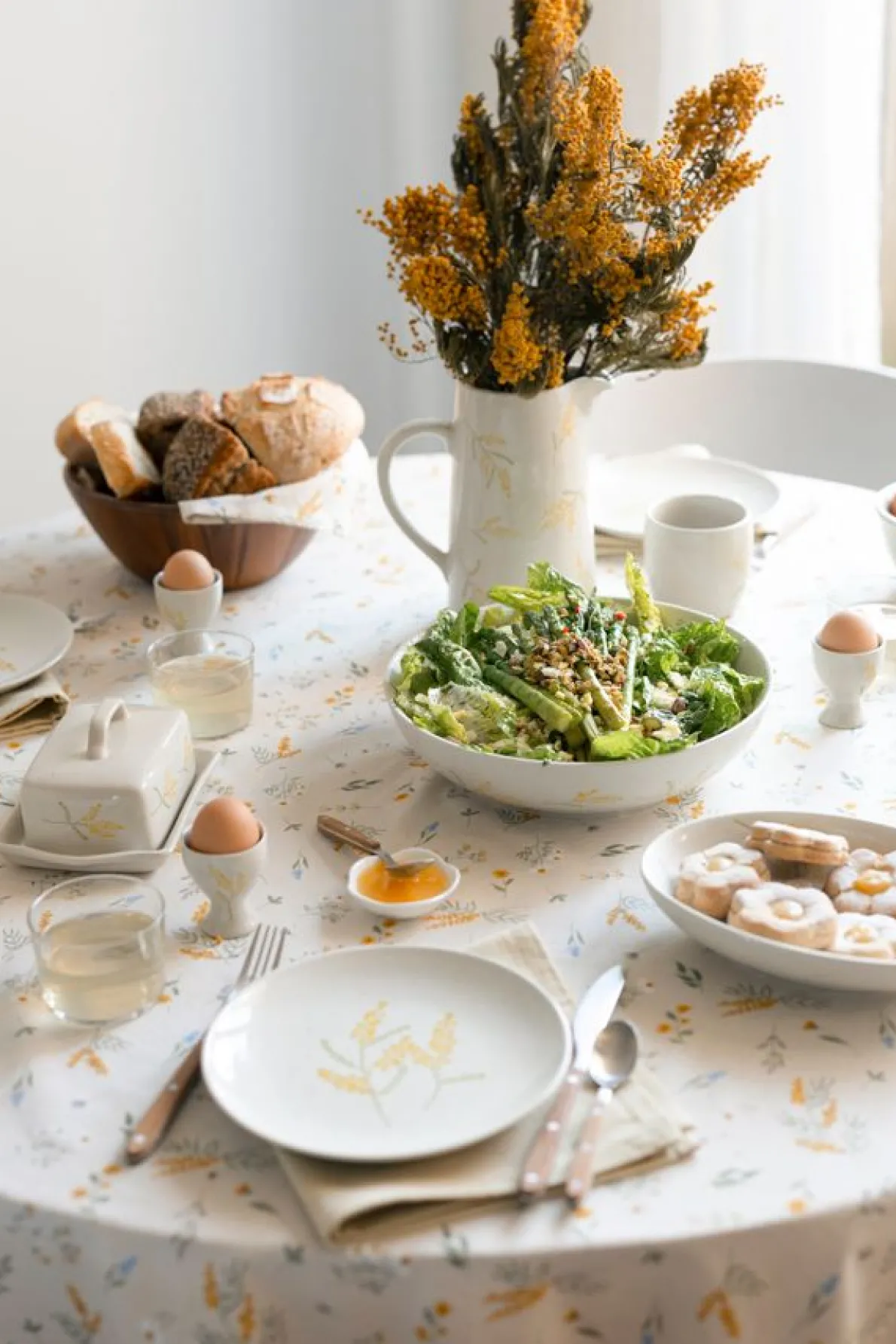 Ovale serveerschaal, steengoed, mimosa, 22,5 x 16,5 cm