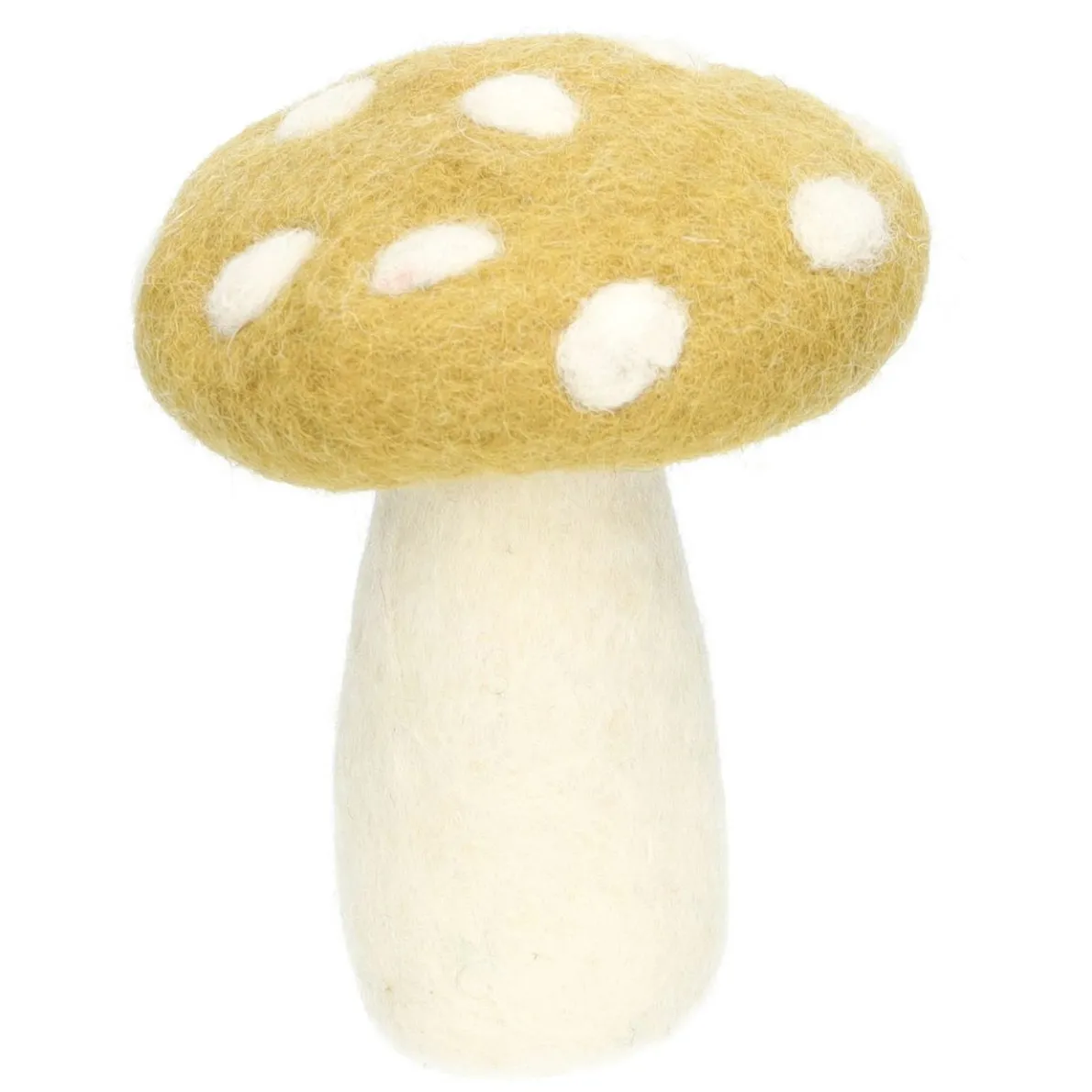 Paddenstoel, staand, vilt, geel, ca.12 cm