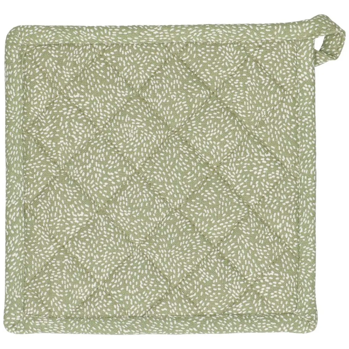 Pannenlap, bio-katoen, groen gespikkeld