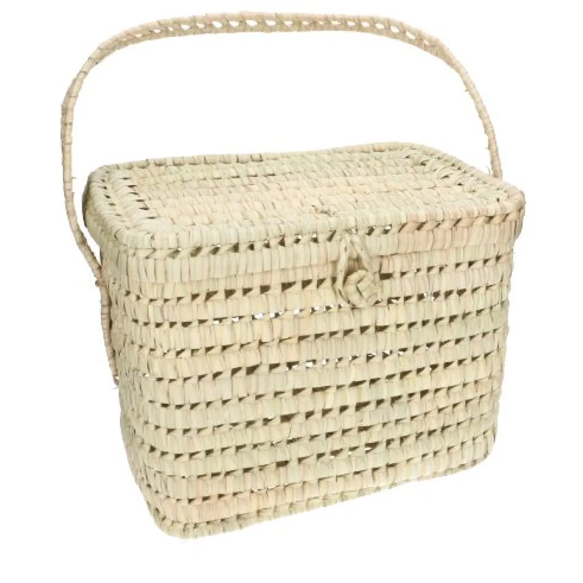 Picknickmand met deksel, palmblad, 27 x 37 x 28 cm