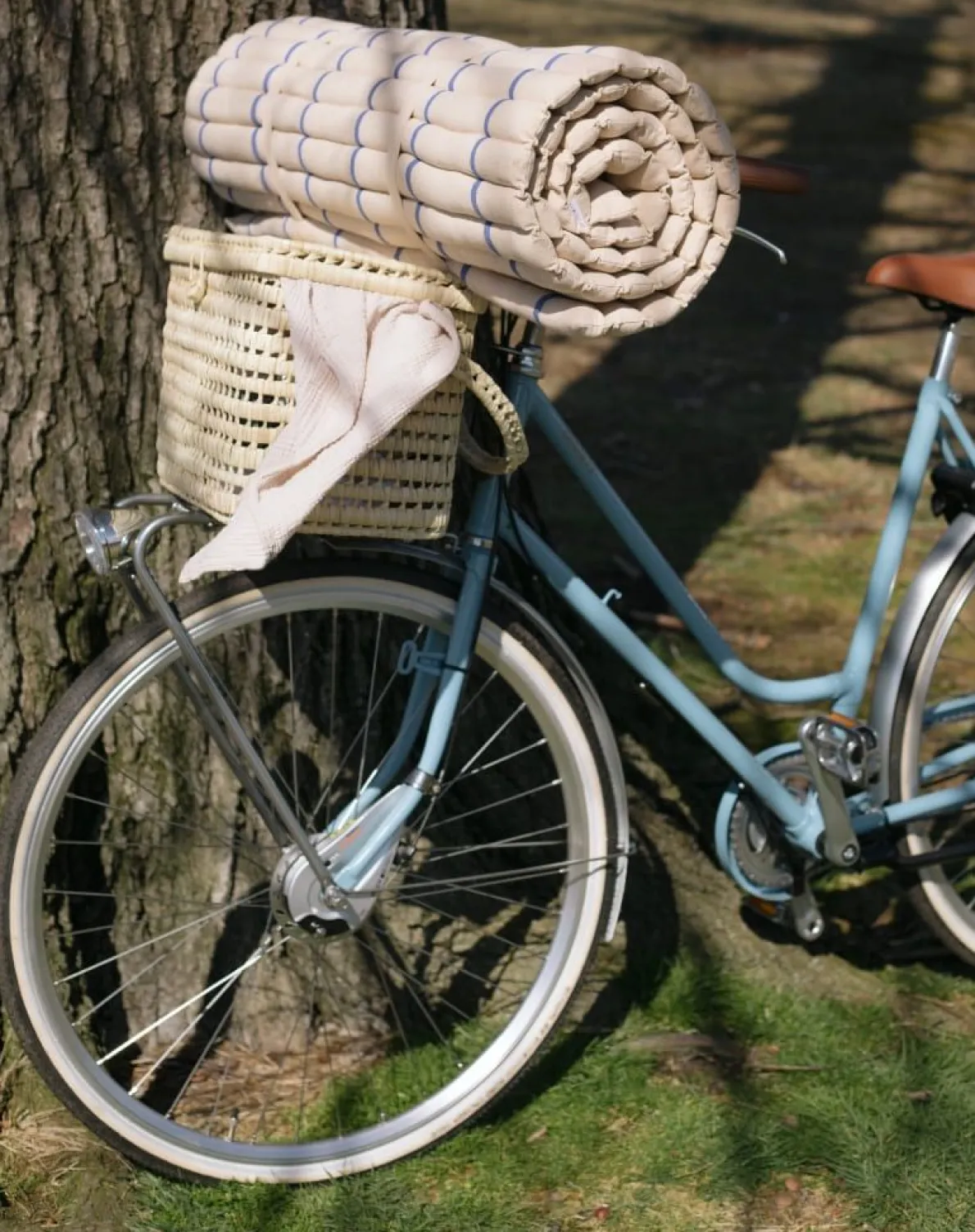 Picknickmand met deksel, palmblad, 27 x 37 x 28 cm