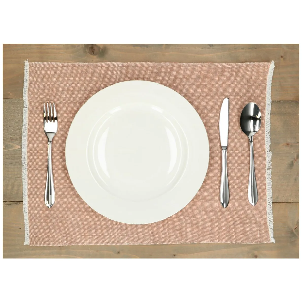 Placemat franjes, GOTS bio-katoen, sienna, 35 x 50 cm