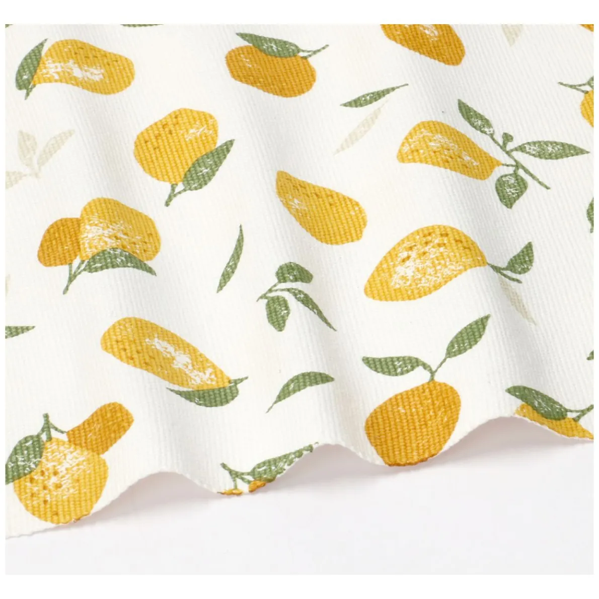 Placemat geribbeld, GOTS bio-katoen, citroenen, 35 x 50 cm