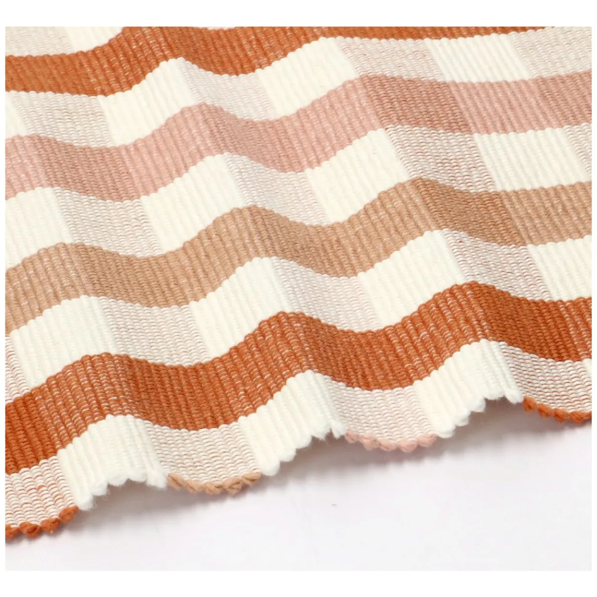 Placemat geribbeld, GOTS bio-katoen, roze, geruit, 35 x 50 cm