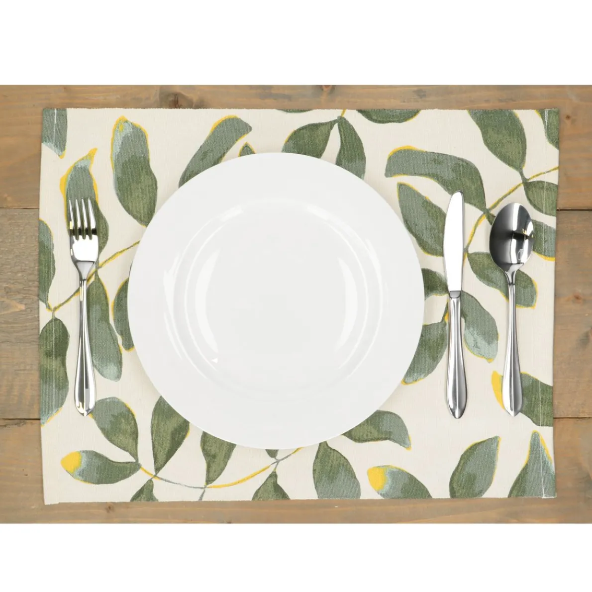 Placemat, GOTS bio-katoen, silhouet blad, 35 x 50 cm