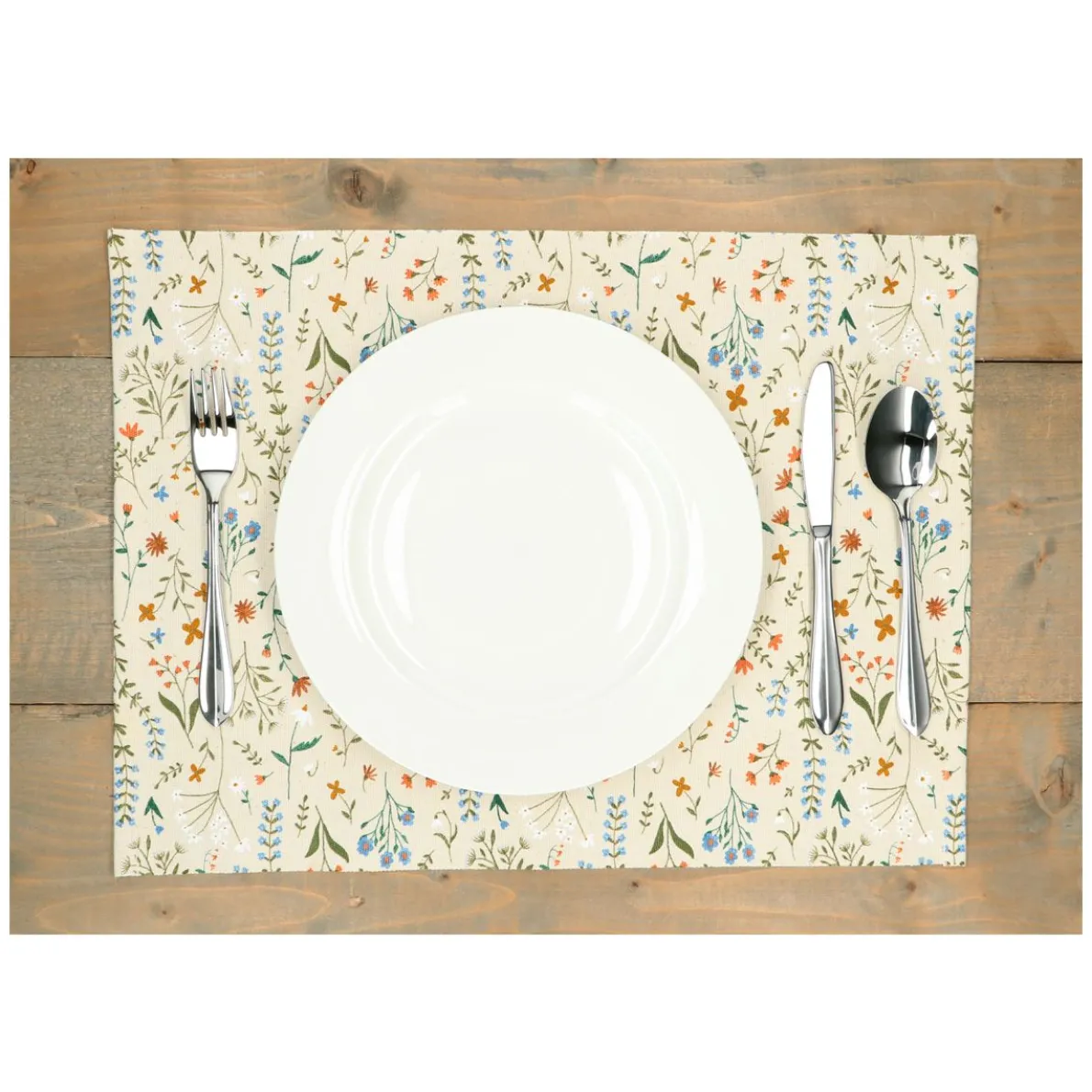 Placemat, GOTS bio-katoen, veldbloemen, 35 x 50 cm