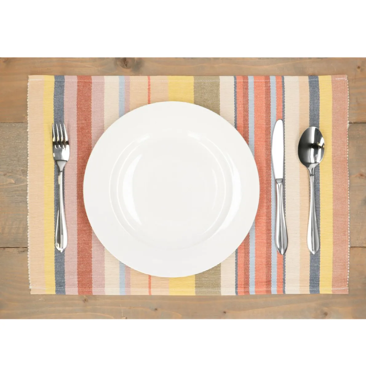 Placemat, GOTS bio-katoen, meerkleurig, gestreept, 35 x 50 cm
