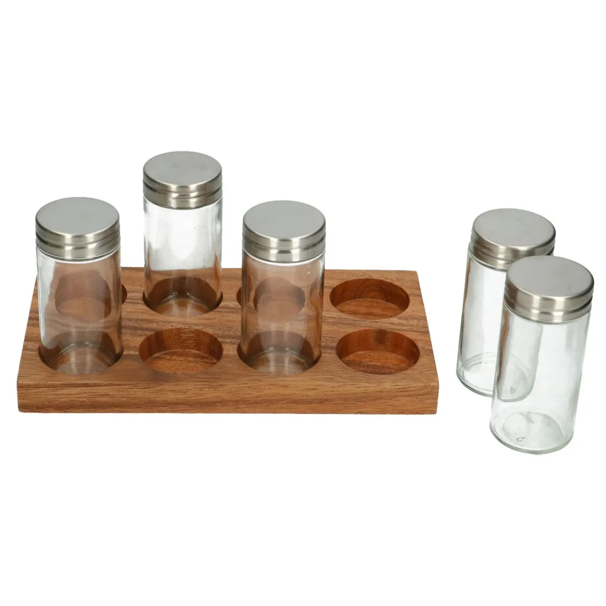 Plankje voor kruidenpotjes, acaciahout