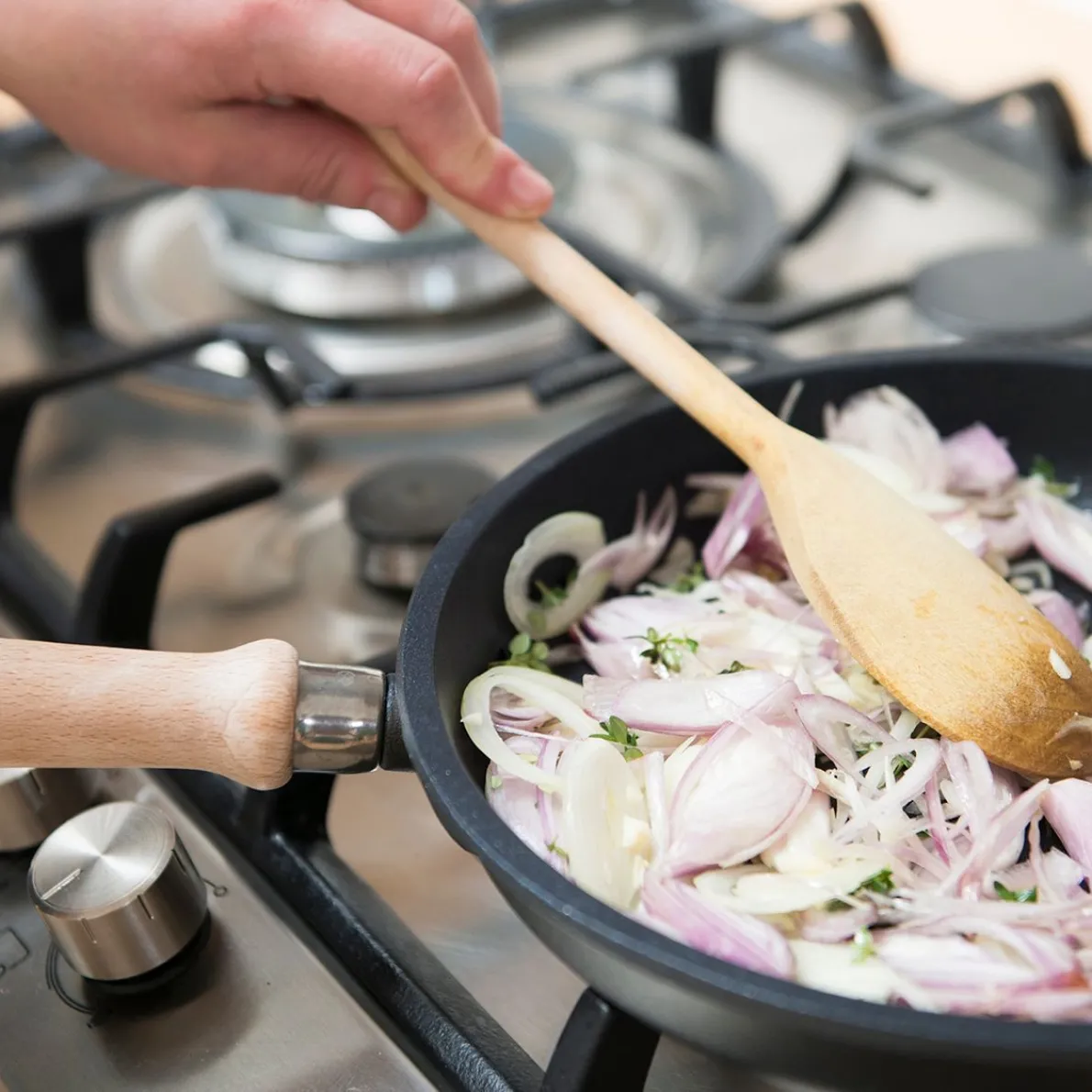 Pollepel, beukenhout, 25 cm