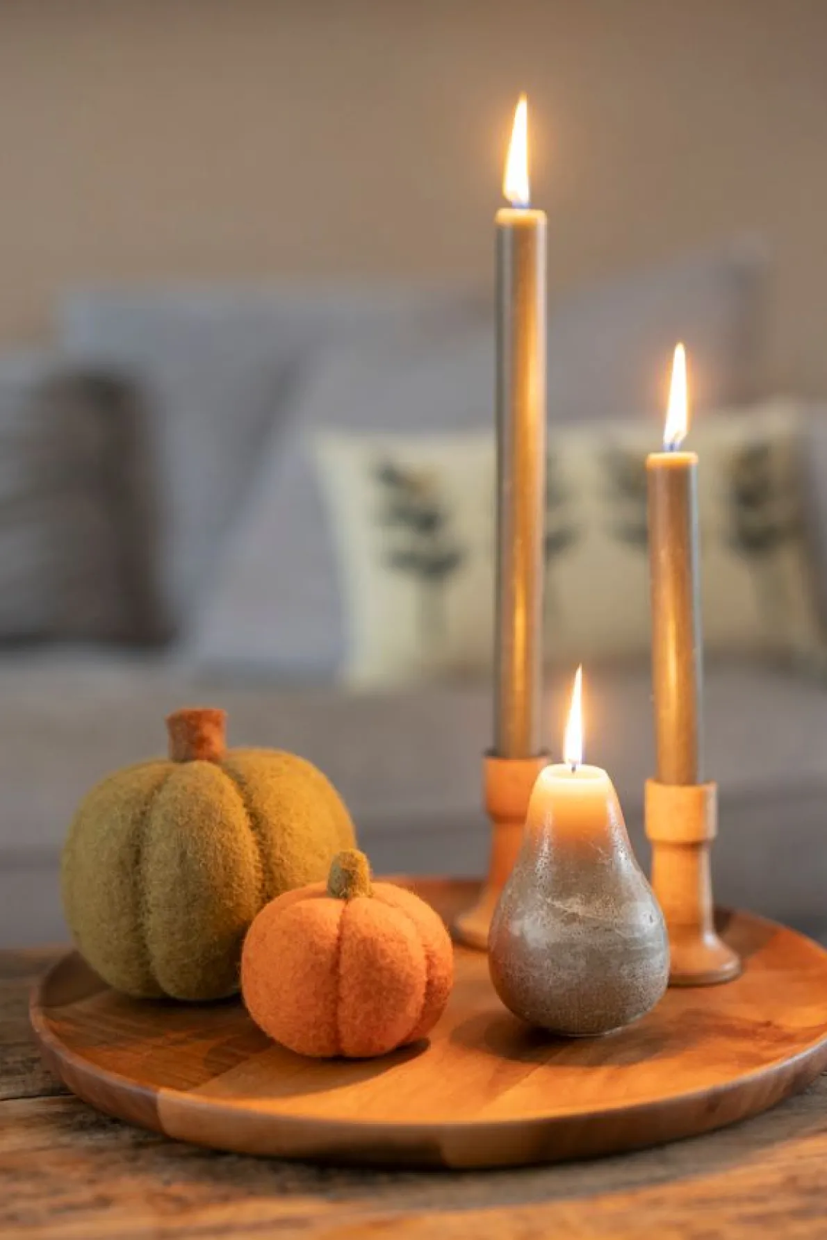 Pompoen, vilt, oranje, ca. 8 cm