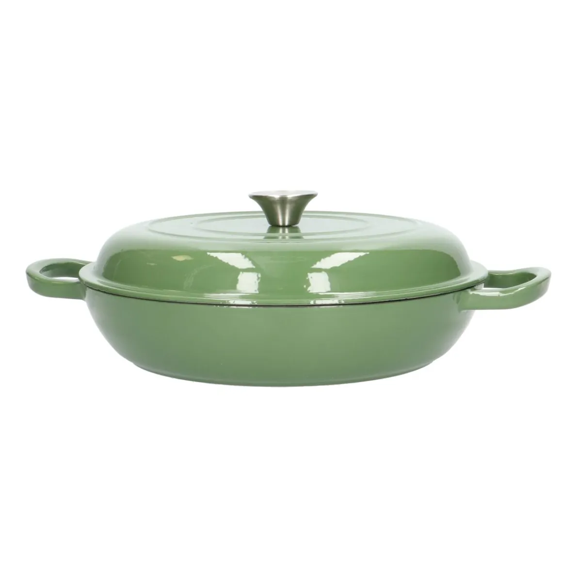 Sauteerpan, gietijzer, groen, Ø 30 cm