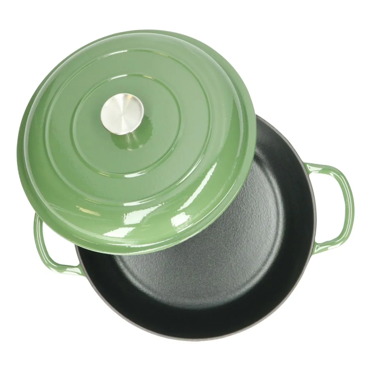 Sauteerpan, gietijzer, groen, Ø 30 cm