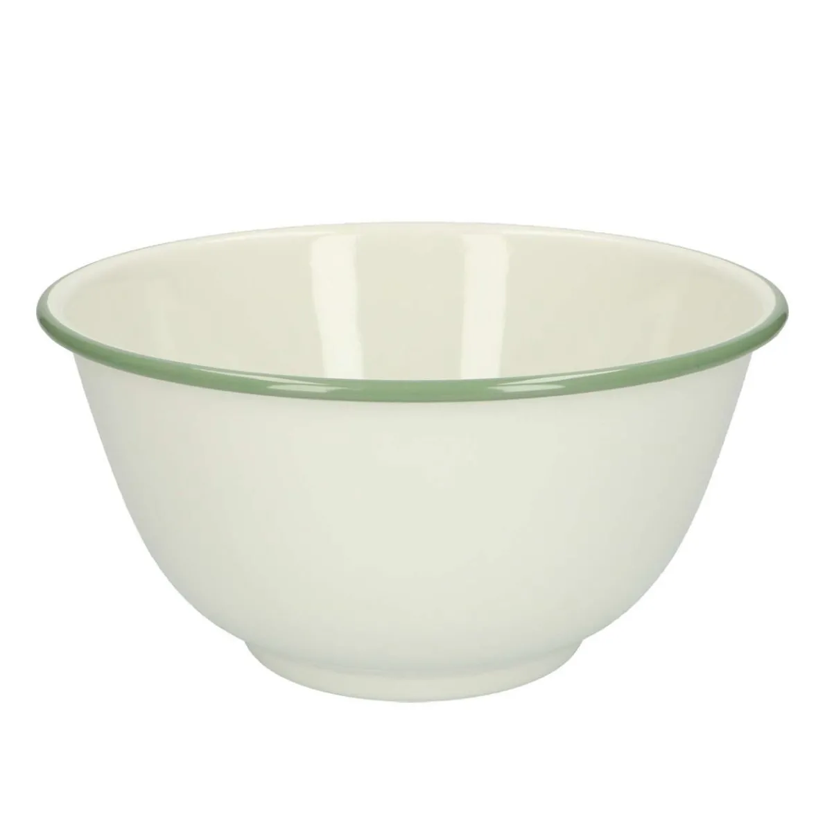 Schaal, emaille, groengrijs/wit, Ø 21,5 cm