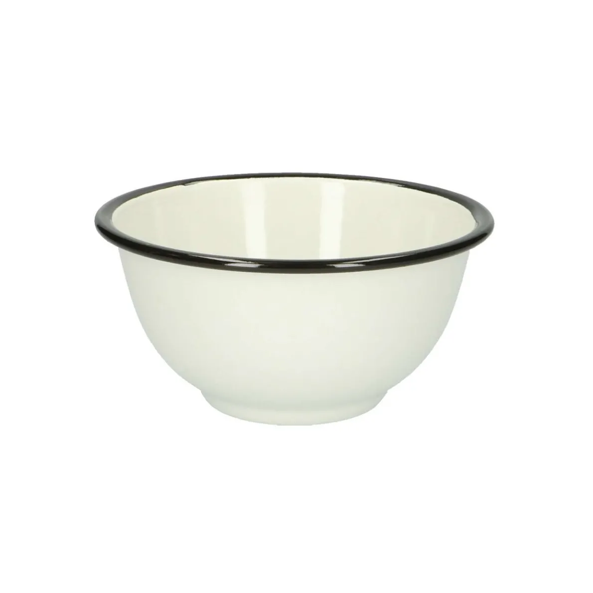 Schaal, emaille, zwart/wit, Ø 13,5 cm