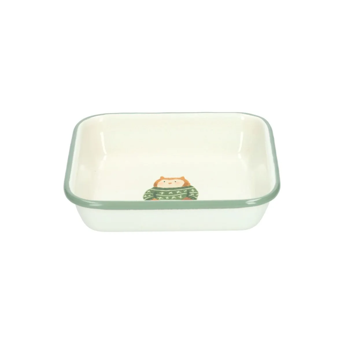 Schaaltje, emaille, uil, 12 x 12 cm