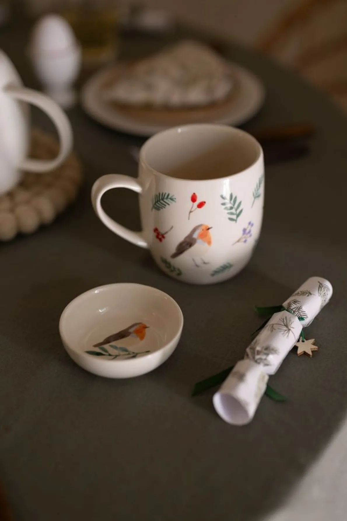 Schaaltje, steengoed, roodborstje, Ø 9 cm