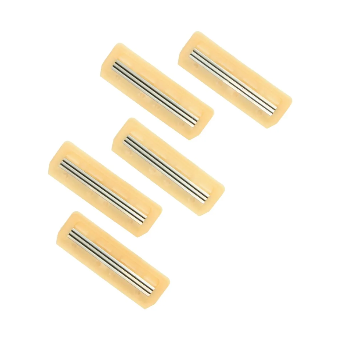 Scheermesjes, navulling scheermeshouder bamboe handvat, 5 stuks