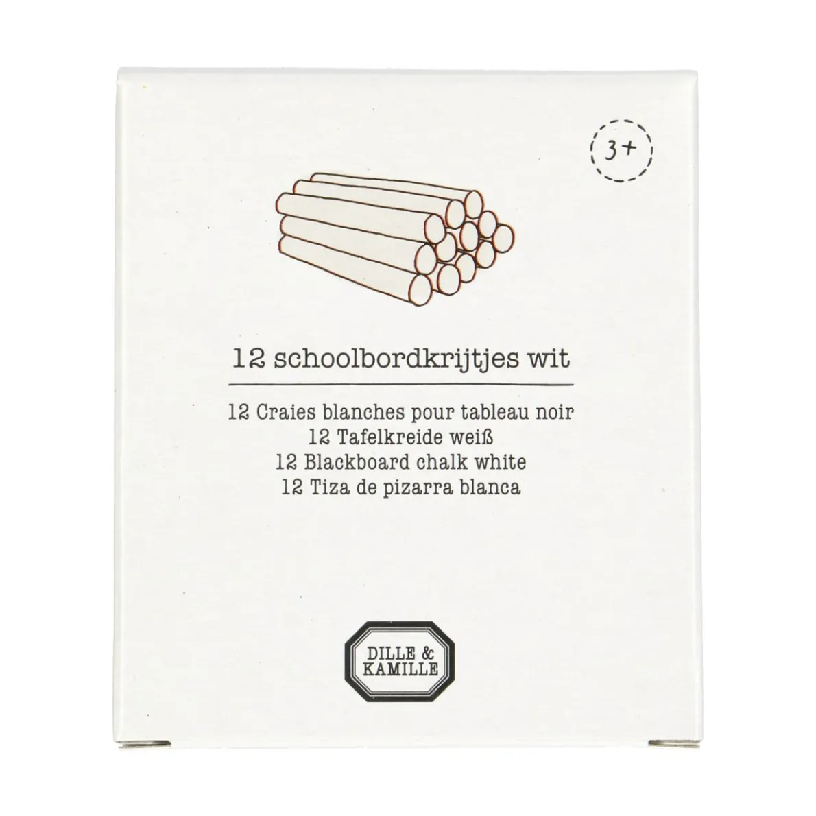 Schoolbordkrijt, 12 stuks, wit
