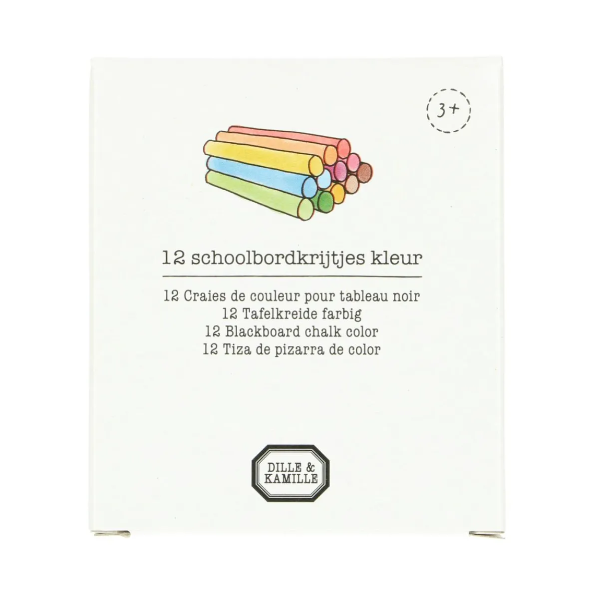 Schoolbordkrijt, 12 stuks, kleur