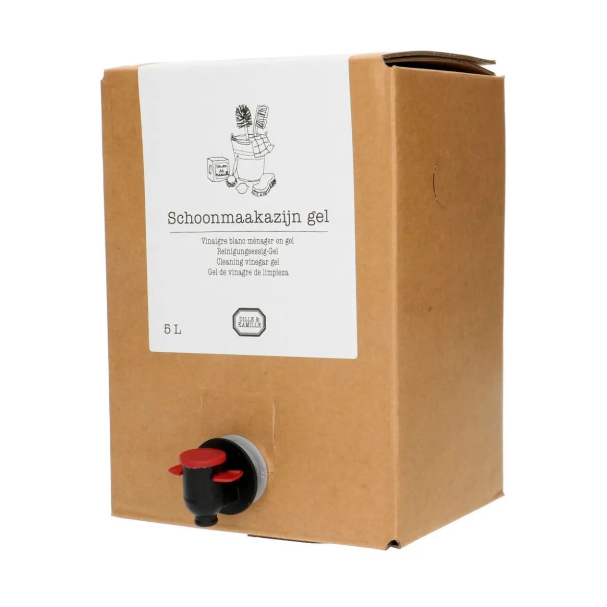 Schoonmaakazijn gel, bag in box, 5 liter